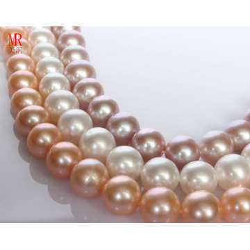 Collier de perles de perles d&#39;eau douce de 10-12mm Perfect Round, Aaaa Grade (ES242)